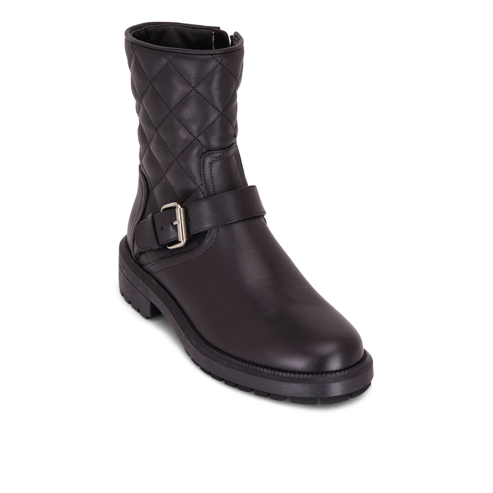 Aquatalia Black Leva Quilted Bootie 40mm