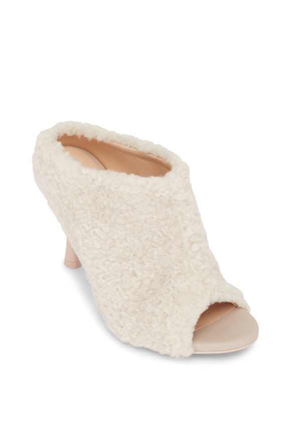 AGL - Teddy Off White Peep Toe Mule