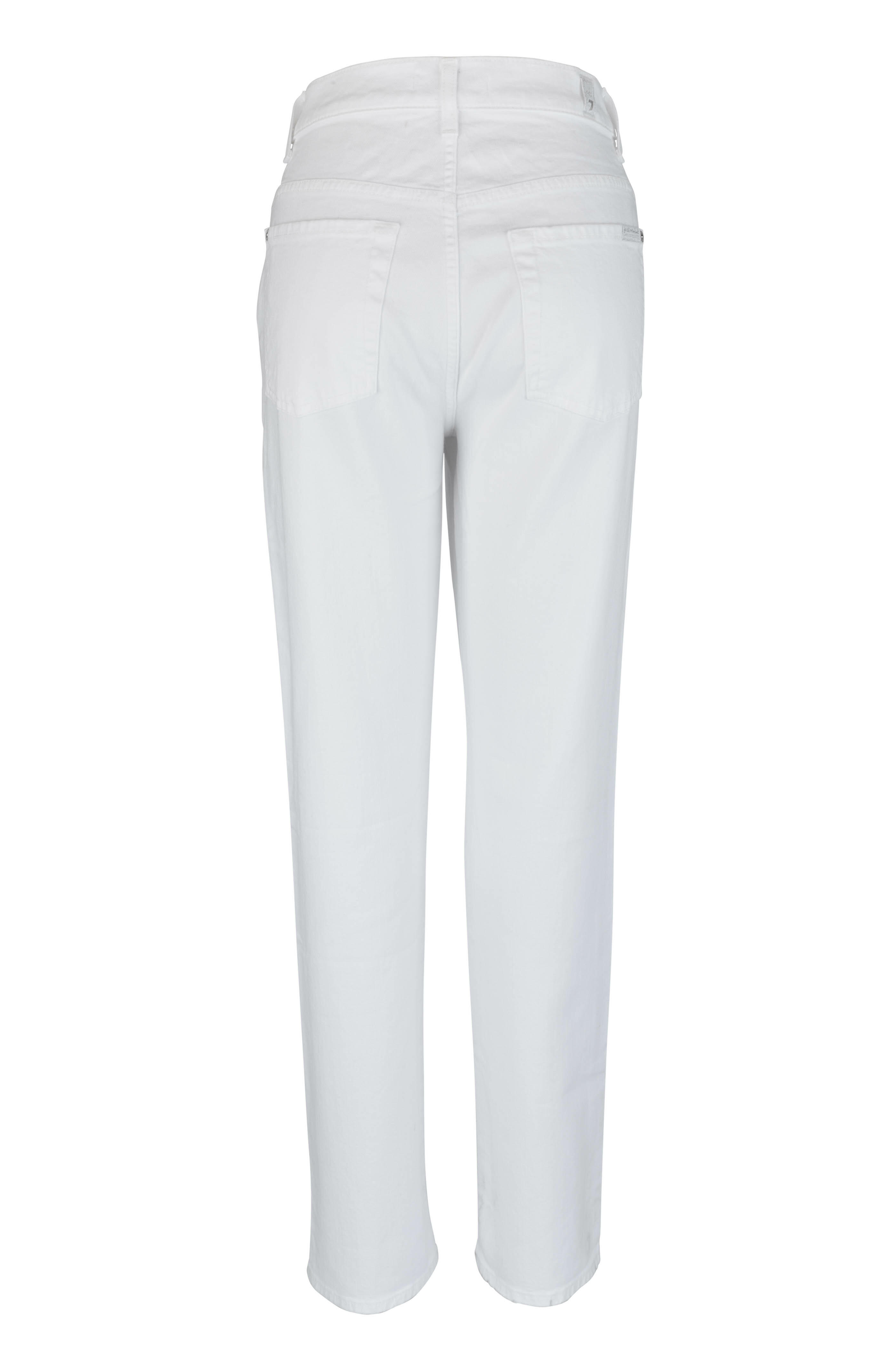 7 For All Mankind - Optic White Paperbag Jean