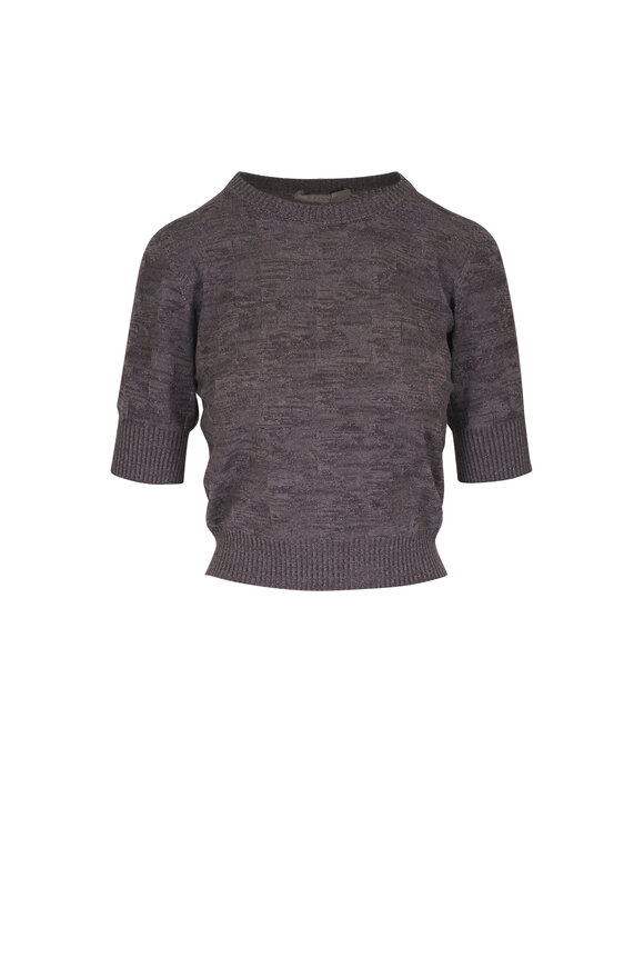 D.Exterior Lead Tonal Houndstooth Knit Top