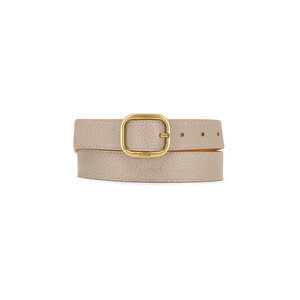 Loewe - Clay & Gold Round Soft Grained Leather Belt