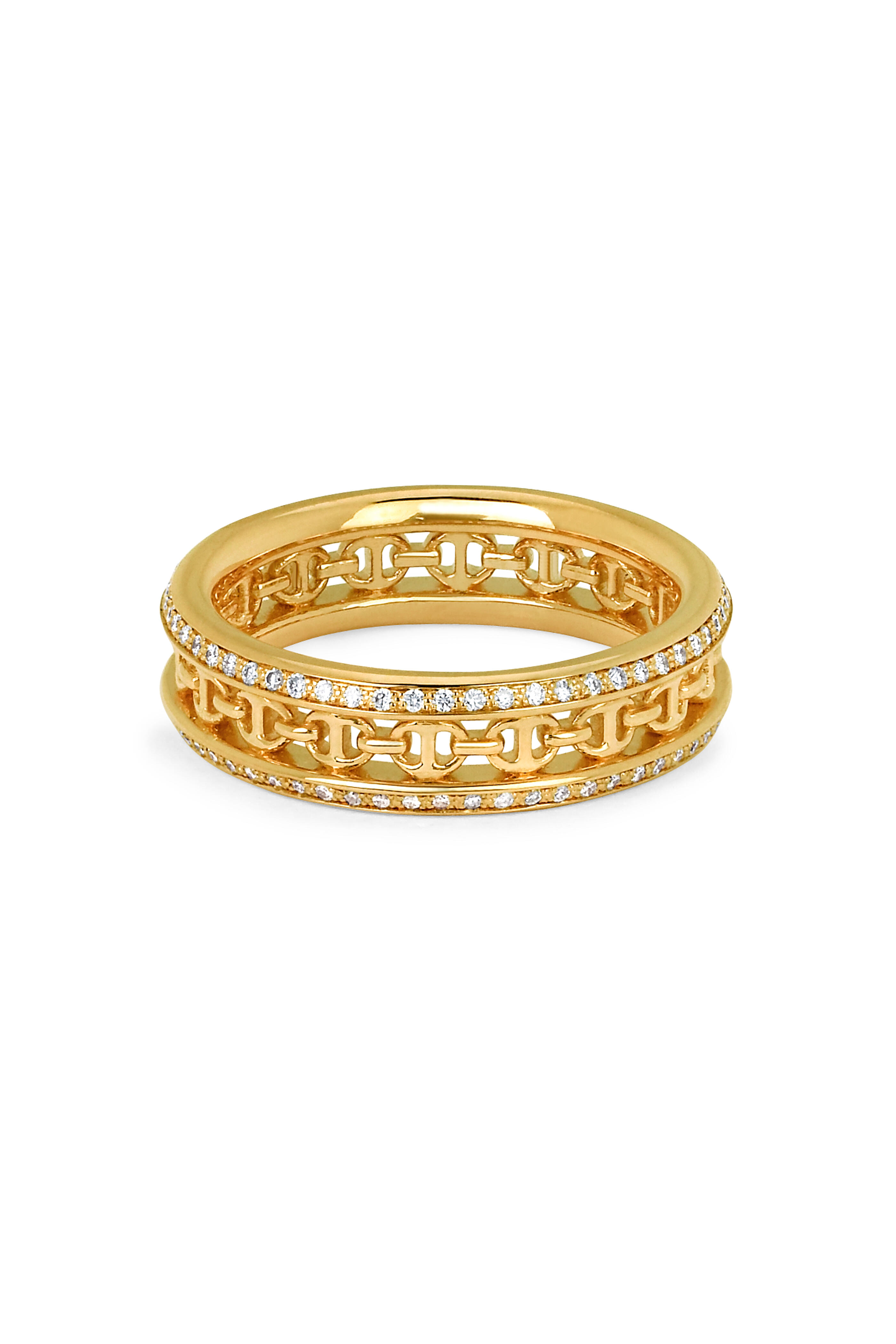 Hoorsenbuhs - 18K Yellow Gold Chassis Diamond Link Band
