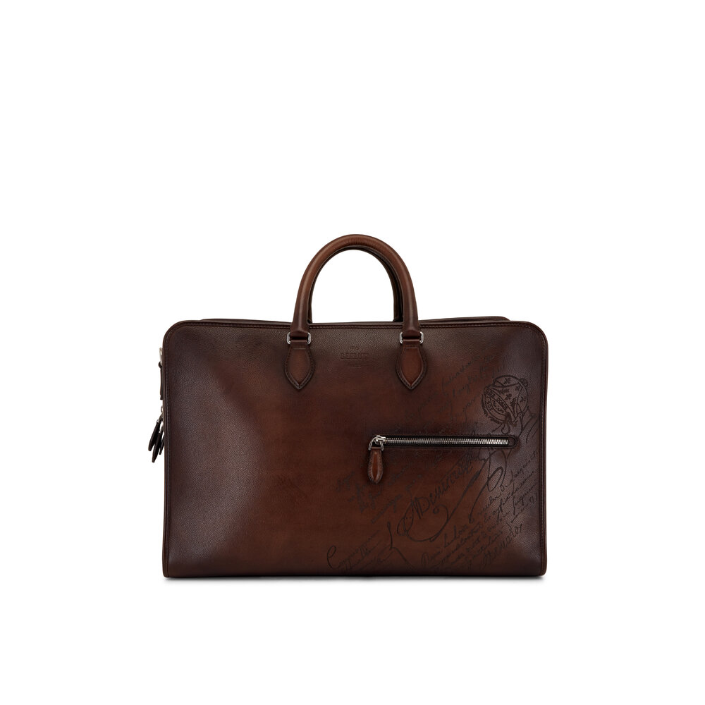 Berluti - Overnight Scritto Soft Brown Leather Travel Bag