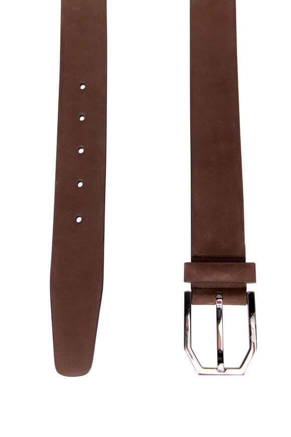Brioni Dark Brown Nubuck Belt - view 2