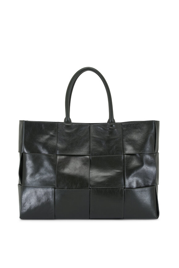 Bottega Veneta Large Arco Dark Green Woven Leather Tote