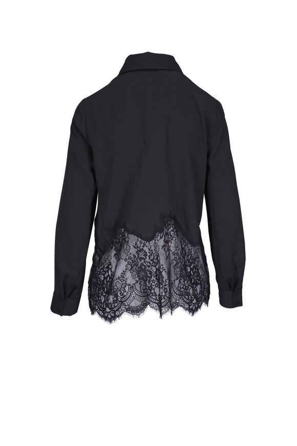 L'Agence - Adalee Black Lace Inset Blouse