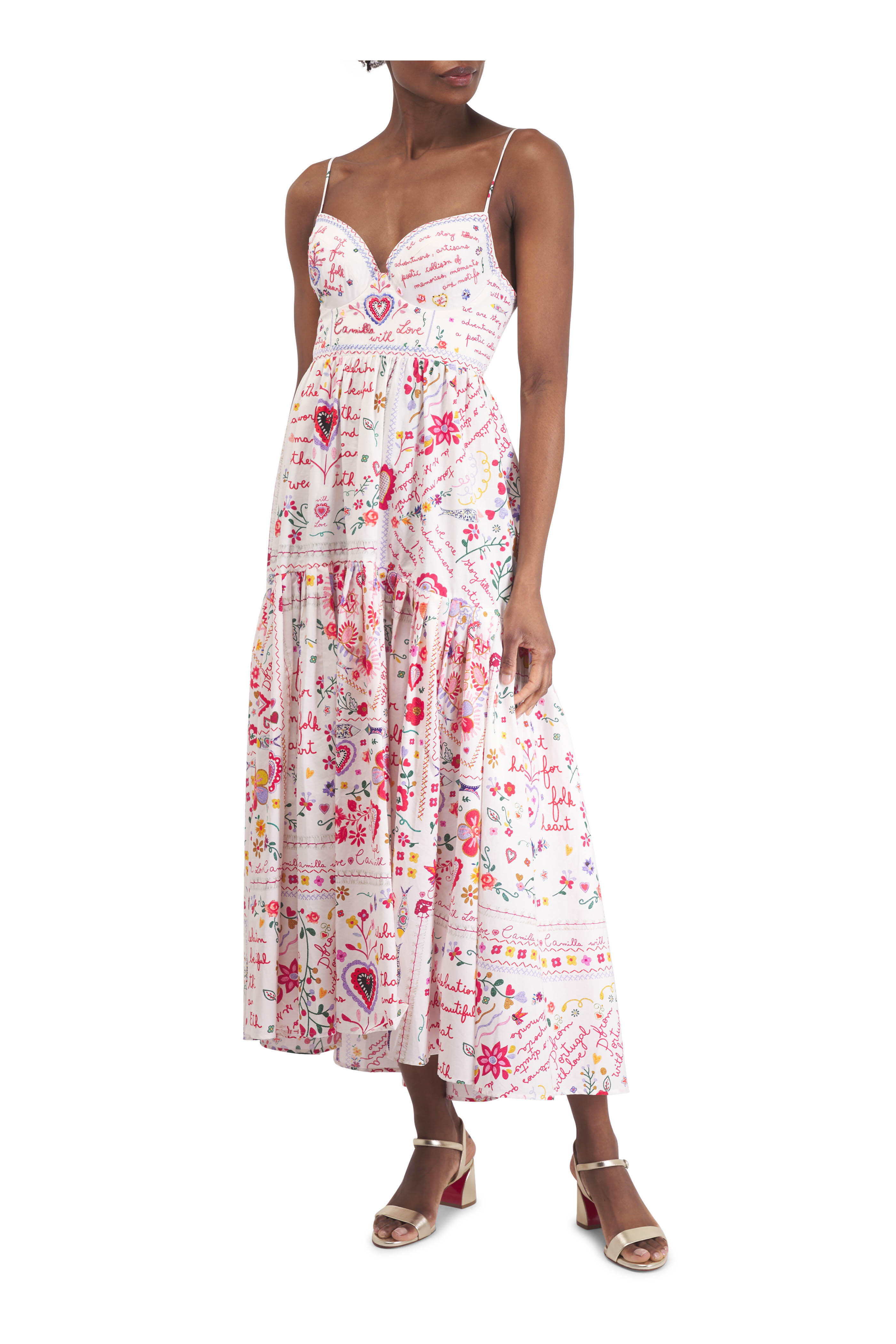 Camilla - A Kitsch In Time Multicolor Strappy Midi Dress