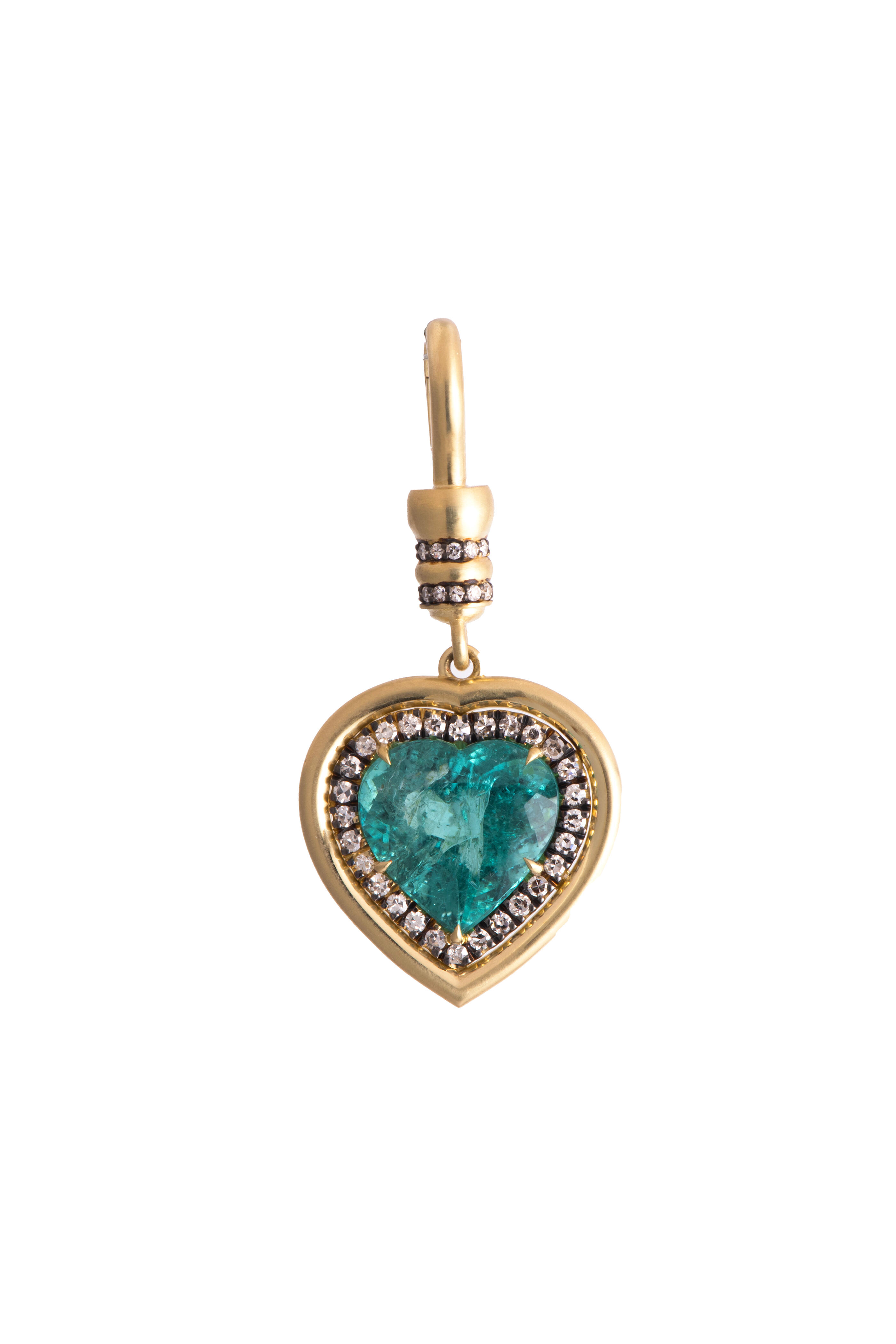 Sylva & Cie - 18k Yellow Gold Brazilian Tourmaline Heart Pendant - view 1