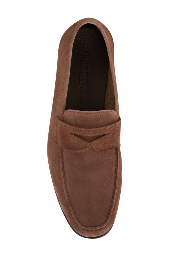 G Brown - Hudson Latte Suede Penny Loafer 