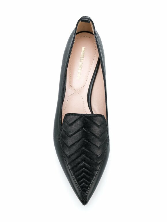 Nicholas Kirkwood - Beya Black Quilted Leather Flat