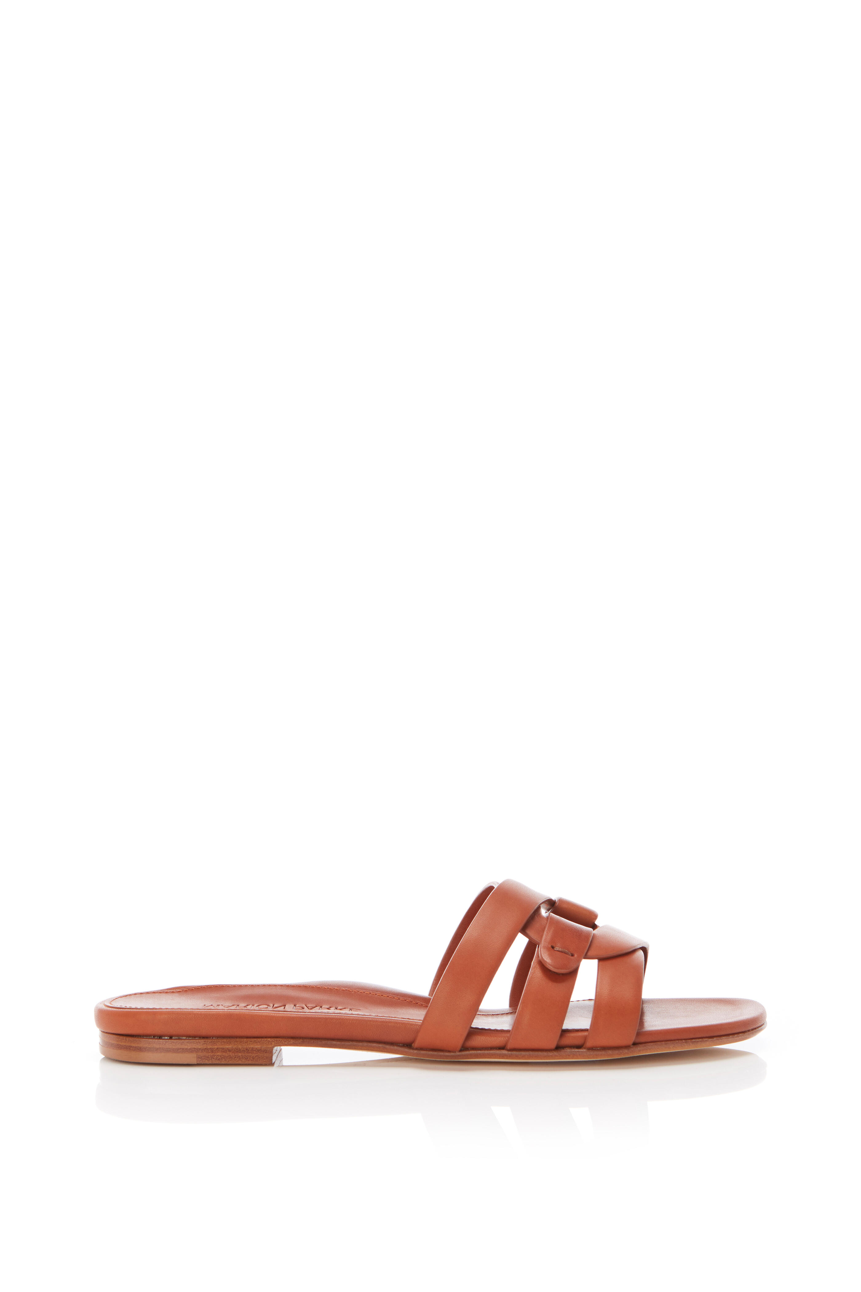 Marion Parke - Jenny Camel Leather Interlocking Straps Sandal