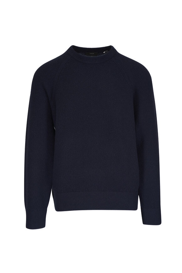 Vince Coastal Blue Micro Bouclé Wool & Cashmere Sweater