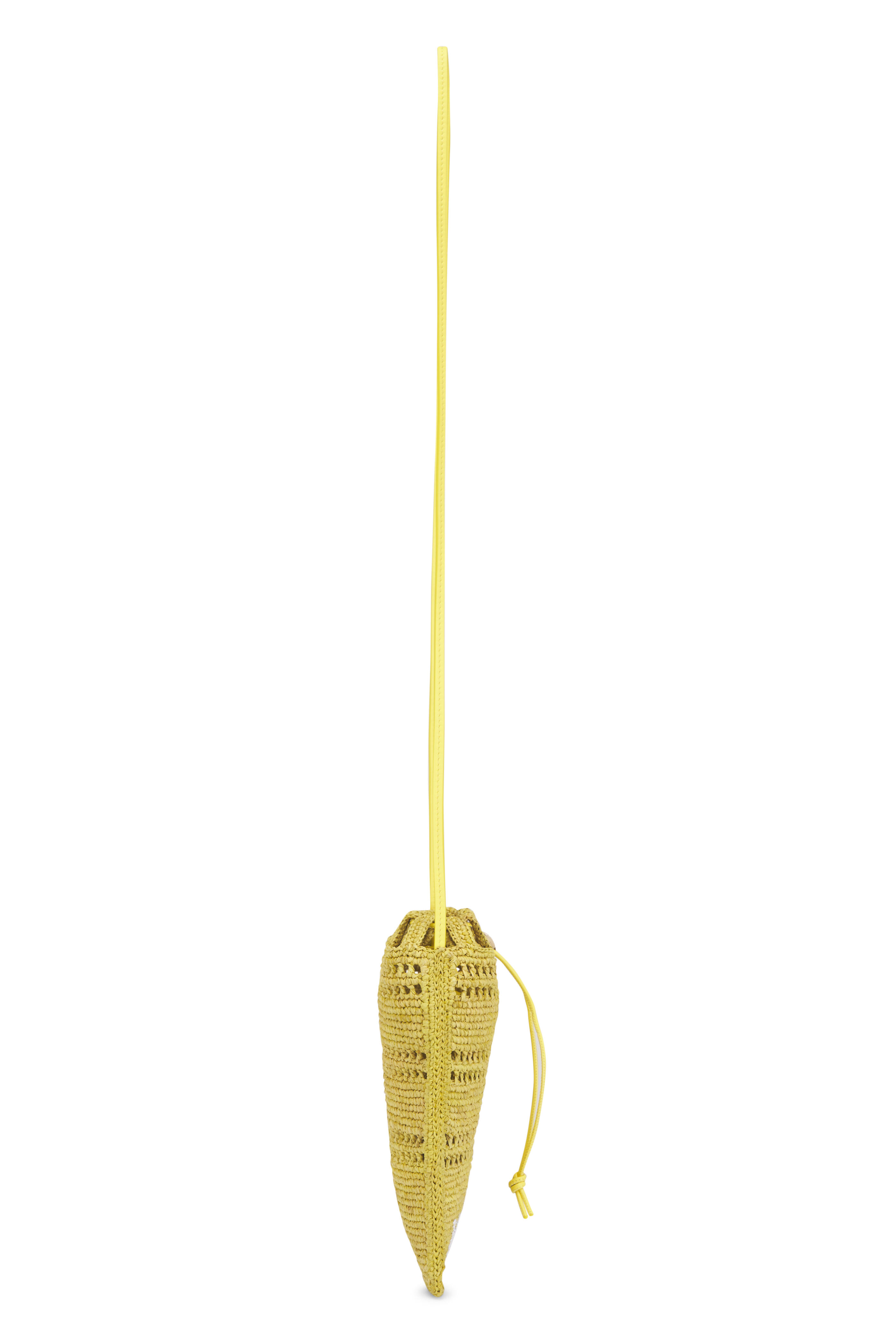 【LOEWE】DRAWSTRING POCKET◆C756PHPX05 Drawstring pocket in raffia Black - LOEWE