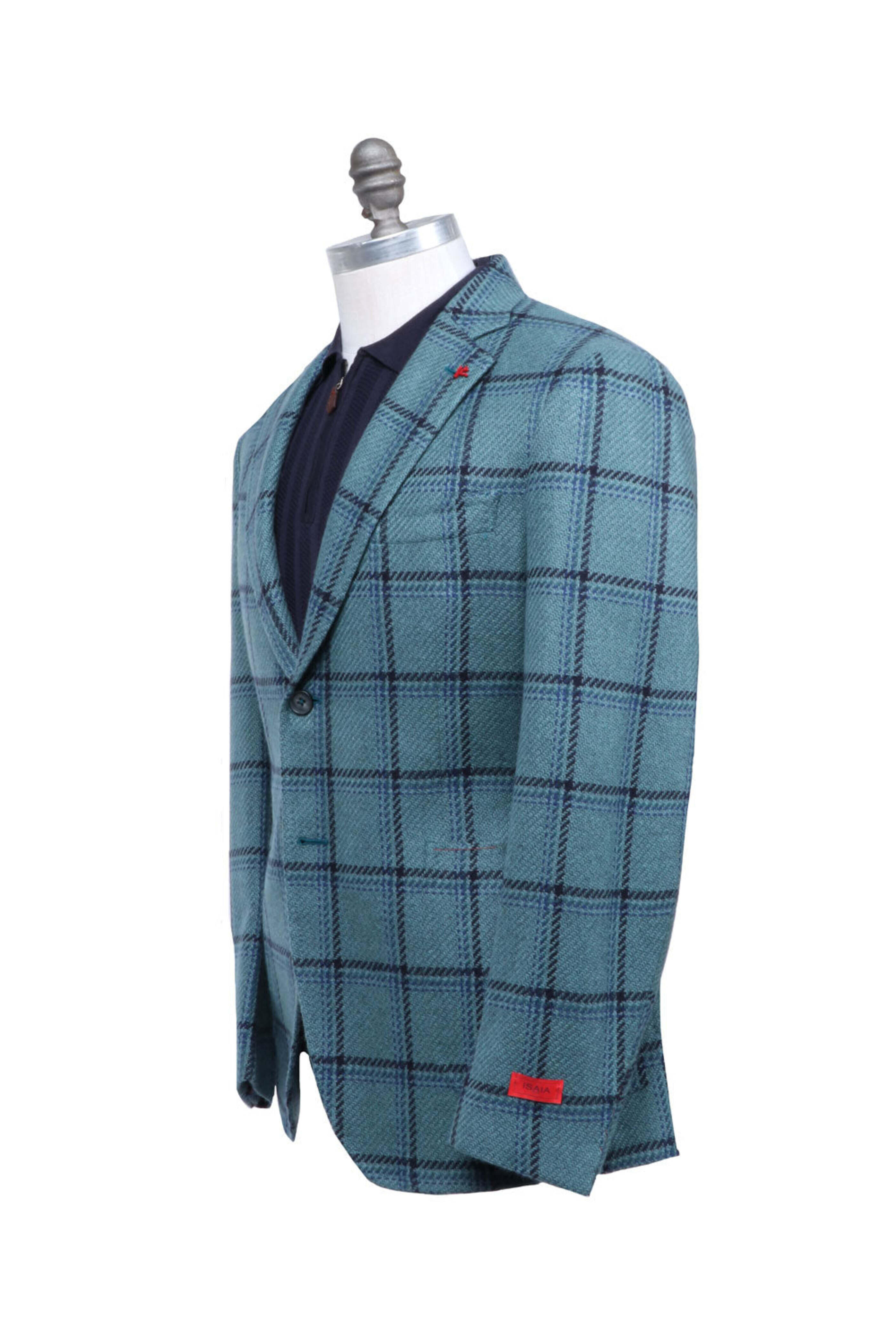 Isaia - Green & Navy Capri Check Sportcoat