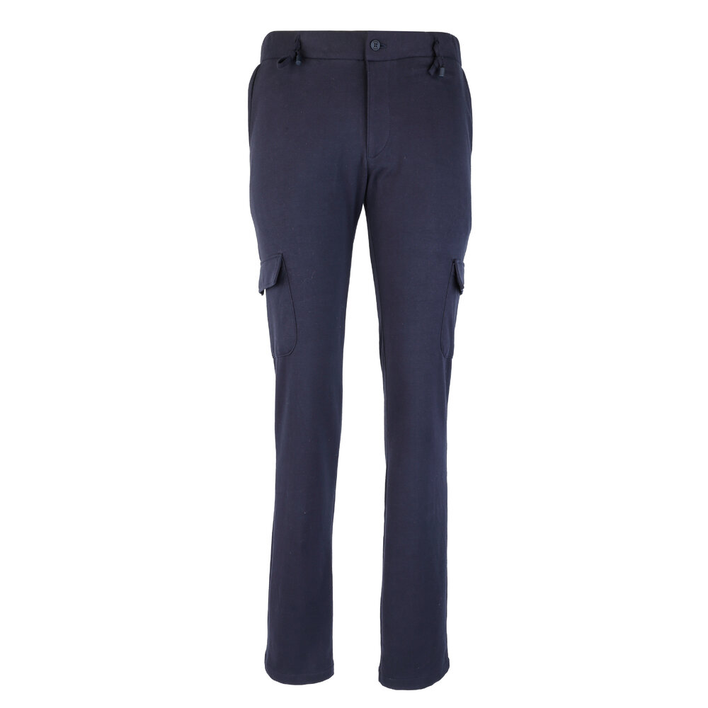 04651/ - Navy Blue Knit Cargo Pant | Mitchell Stores