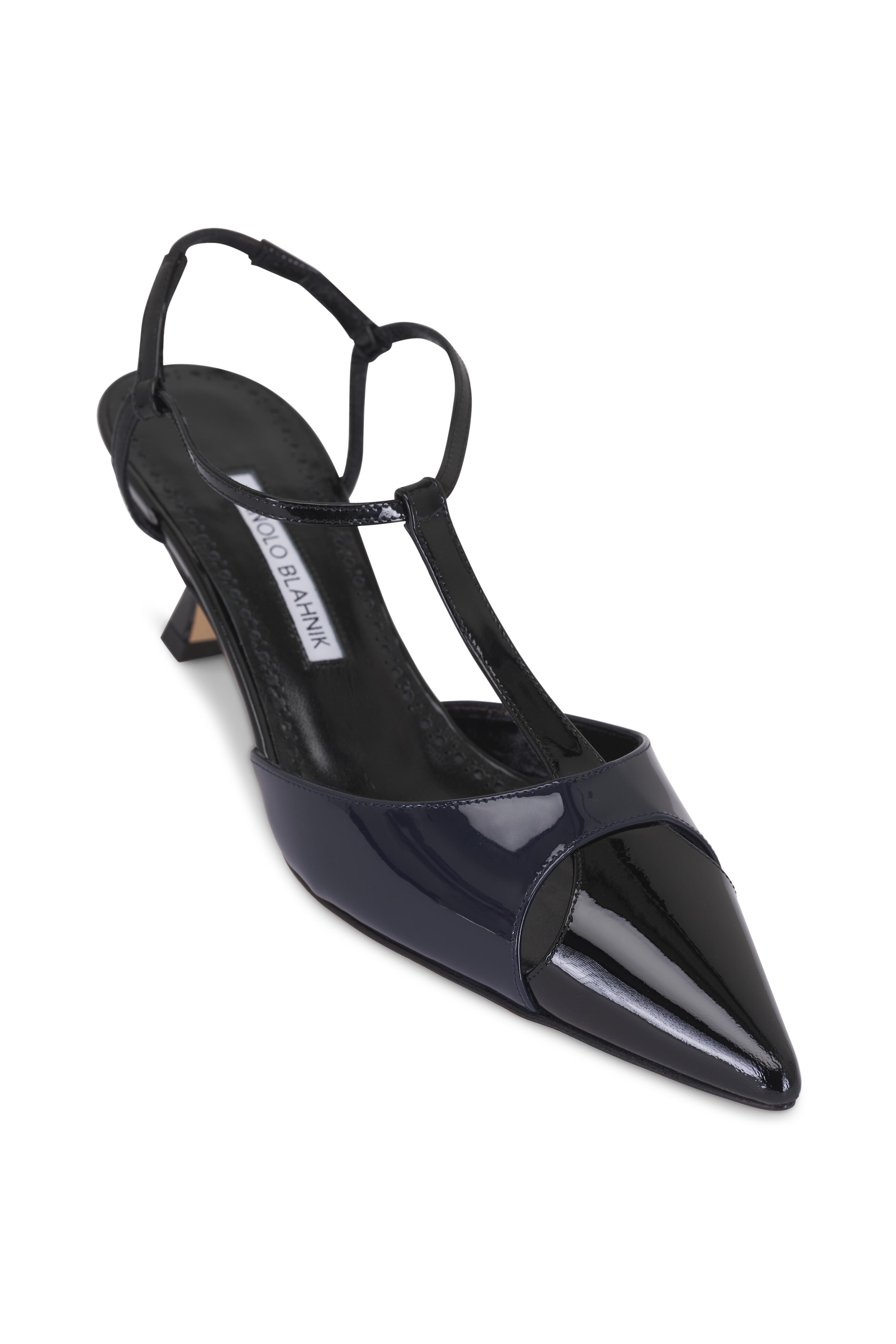 Manolo Blahnik - Turgimod Black T-Strap Pump, 50mm