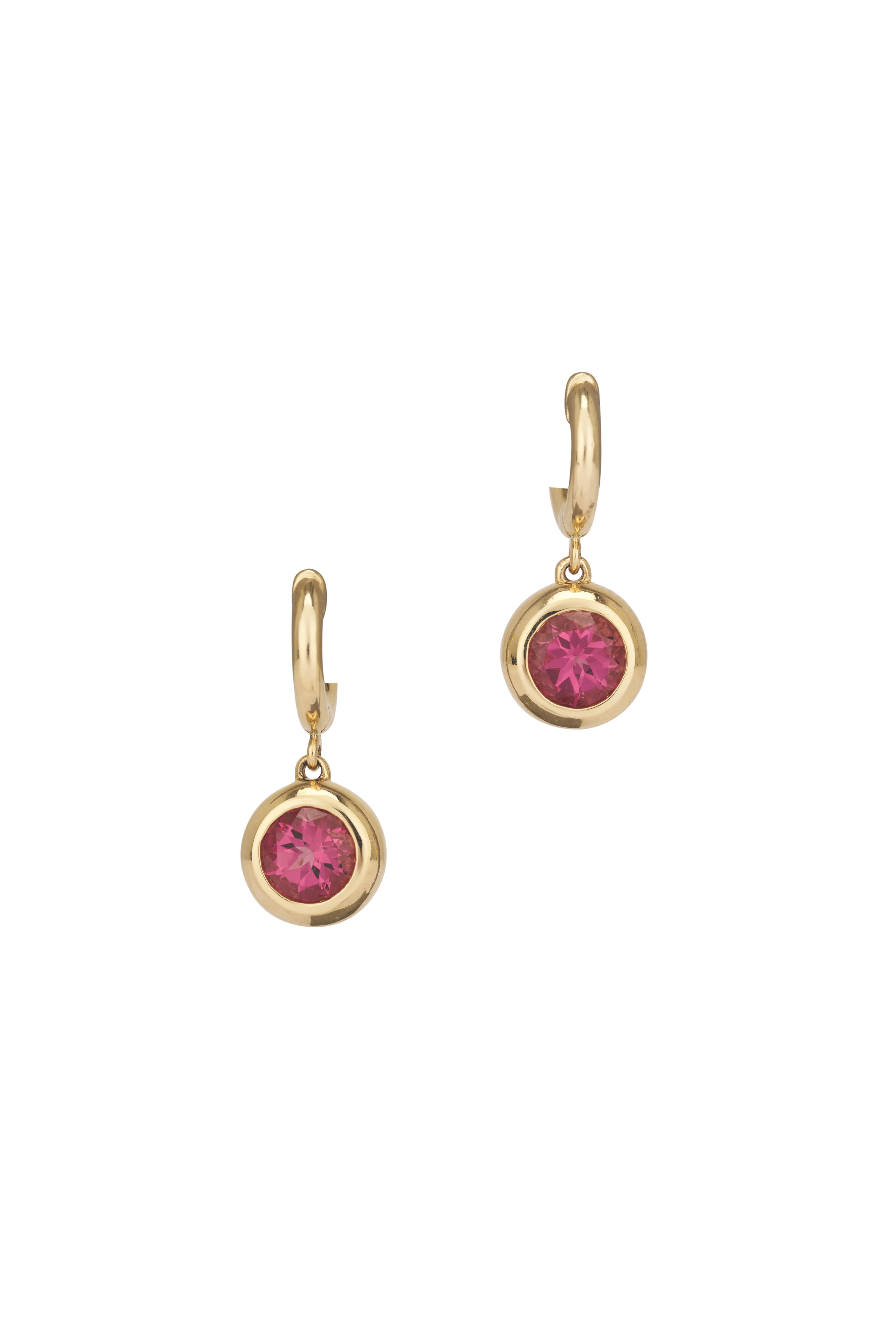 Marlo Laz - 14k Yellow Gold Pink Tourmaline Gemma Earring - view 1