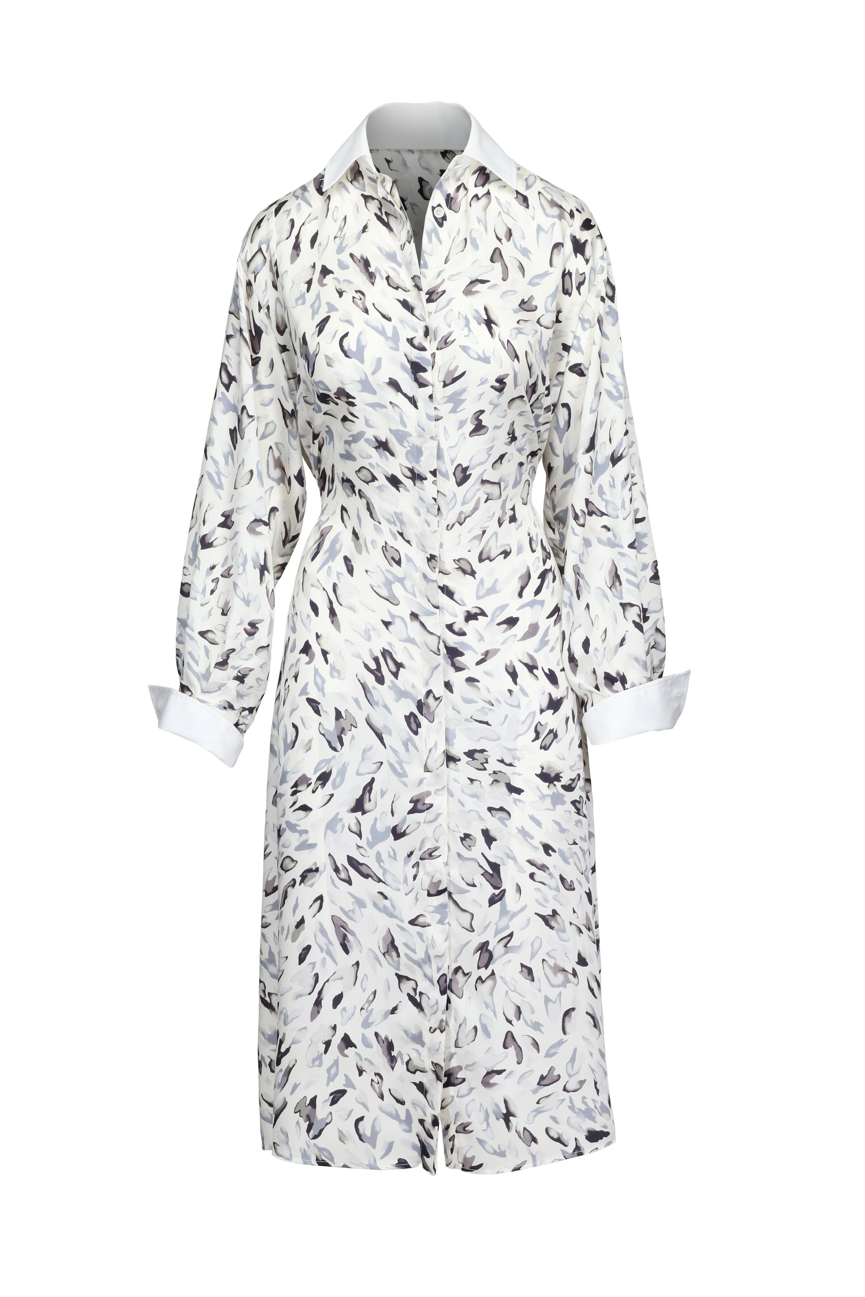 Altuzarra - Floyd Ivory Animal Printed Midi Shirtdress - view 1