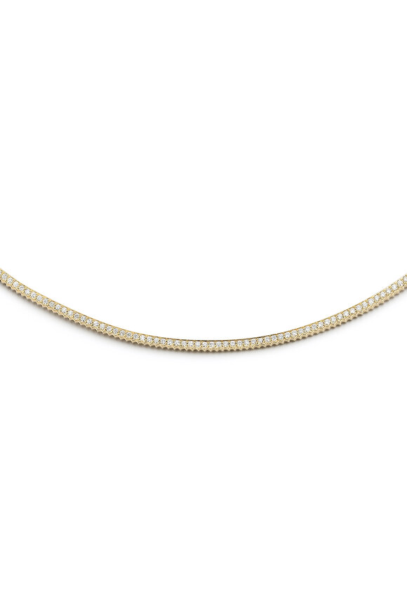 Walters Faith - Clive Gold & Diamond Fluted Bar Necklace