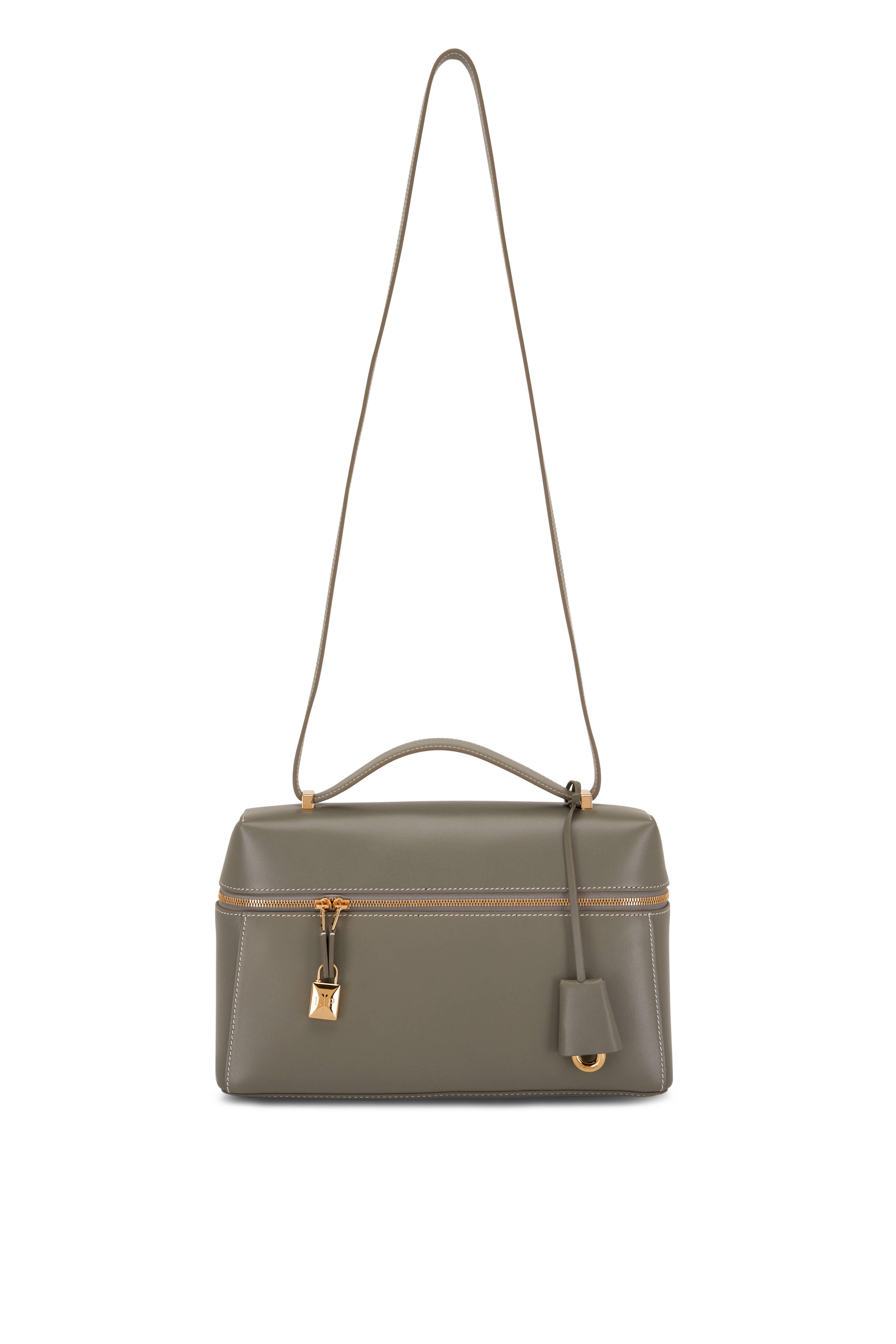 Loro Piana - Extra Bag L27 Gray Leather Saddle Bag