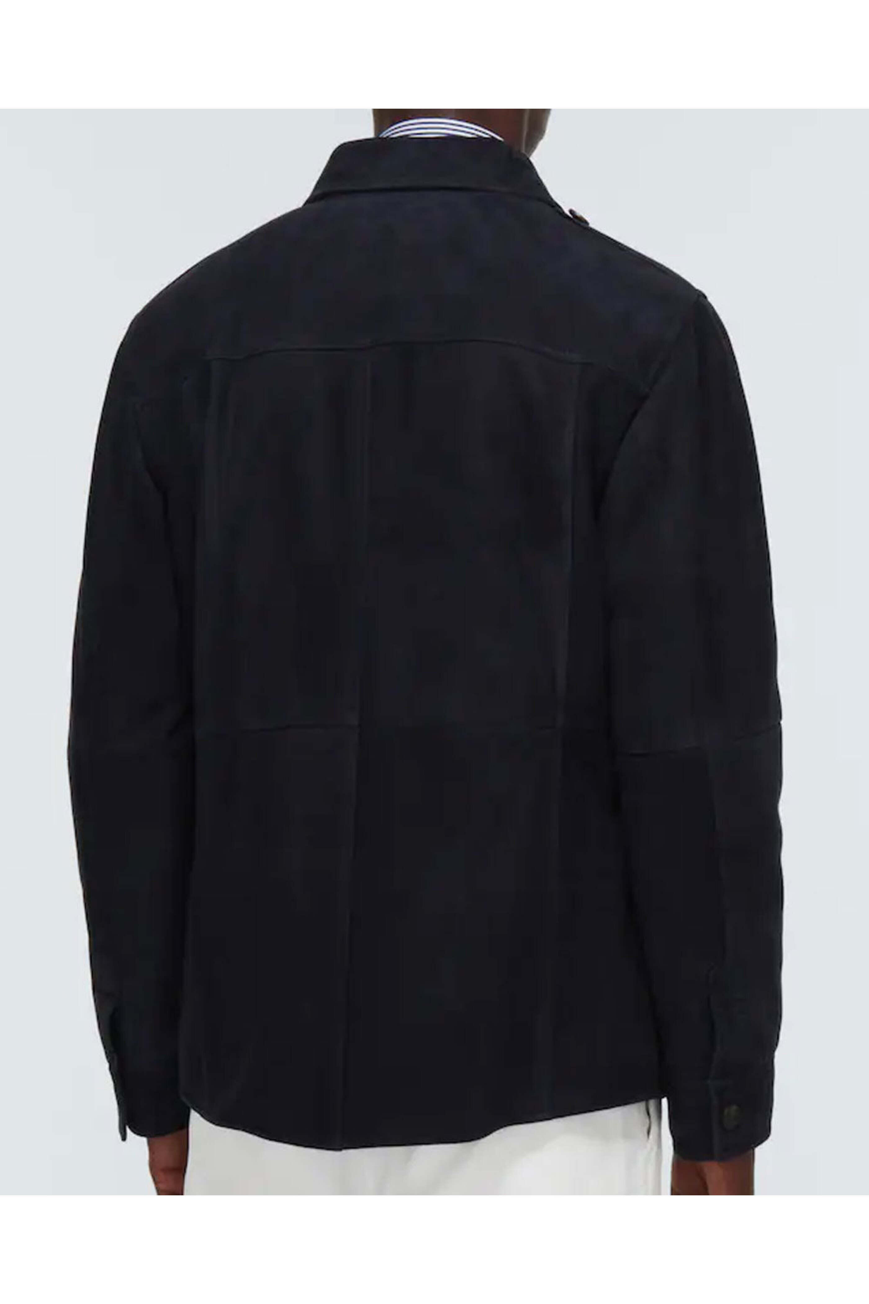 Brunello Cucinelli - Navy Suede Shirt Jacket | Mitchell Stores