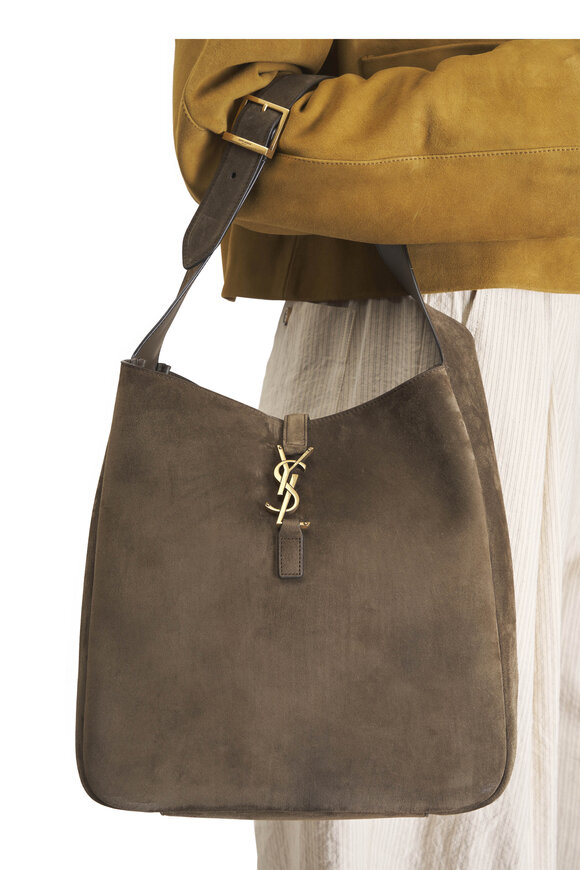 Saint Laurent Large Le 5 À 7 Light Musk Suede Shoulder Bag - view 2