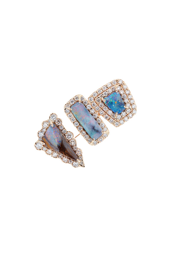 Kimberly McDonald - 18K Rose Gold Triple Boulder Opal Finger Cuff