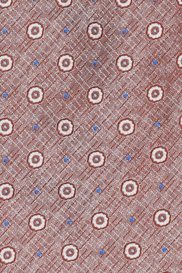 Geoff Nicholson Orange Geometric Silk Necktie - view 2