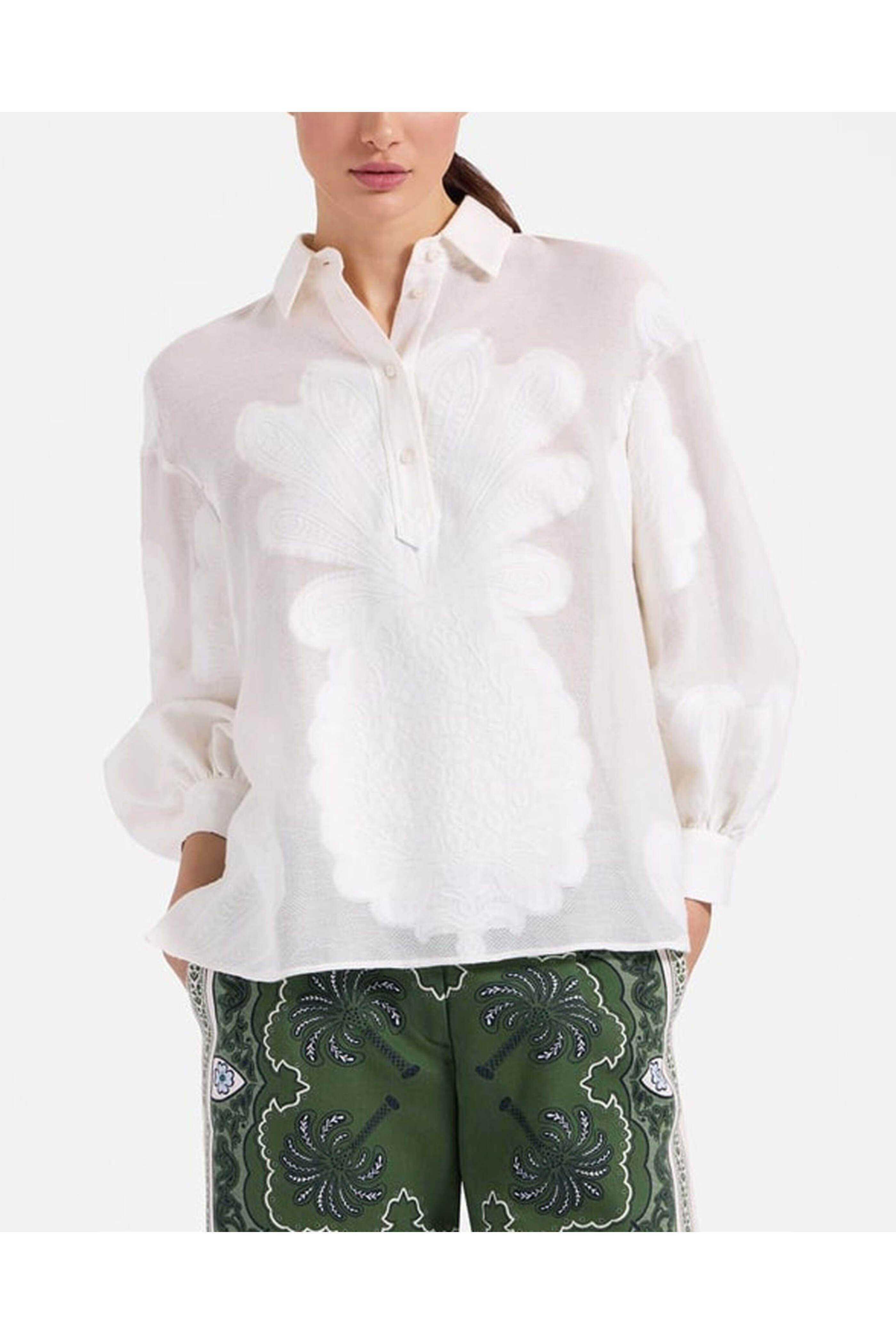 La DoubleJ - Pineapple Lace Poet Shirt