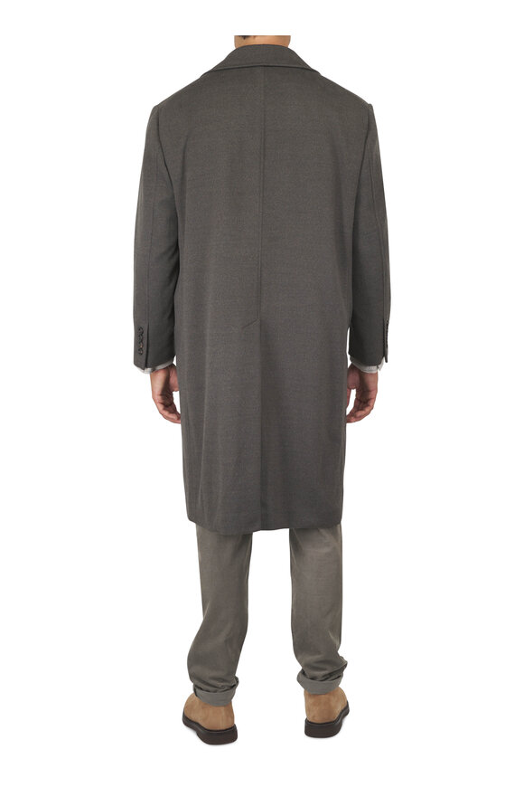 Brunello Cucinelli Olive Wool Topcoat - view 3