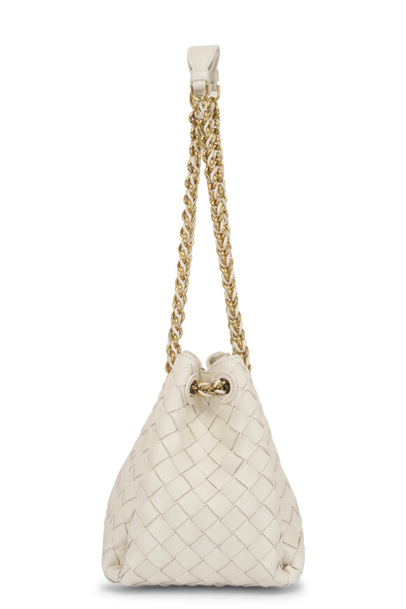 Bottega Veneta Small Parachute Chain Sea Salt Woven Leather Bag - view 4