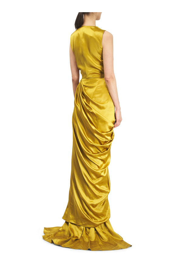 Valentino Chartreuse Silk Gown - view 4