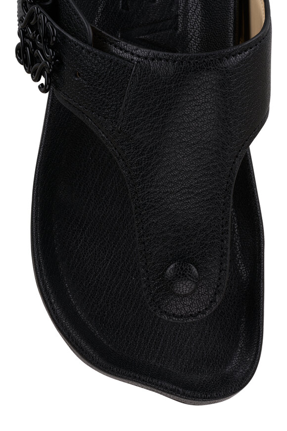 Loewe - Ease Black Leather Sandal, 35mm