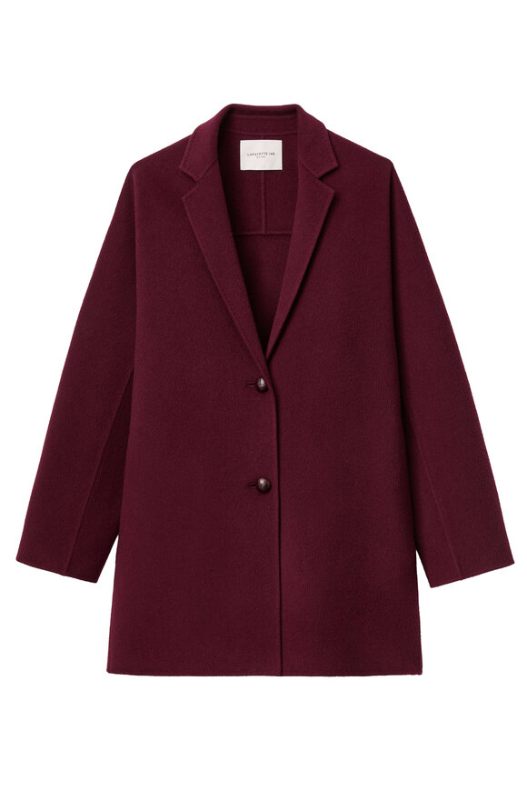 Lafayette 148 New York Aubergine Wool & Cashmere Car Coat - view 1