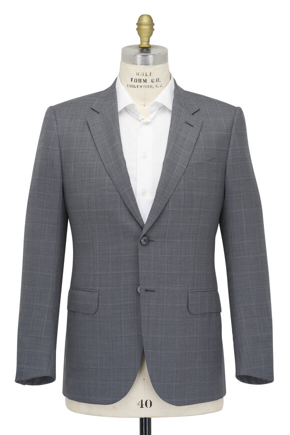 Zegna - Couture Medium Gray Plaid Suit