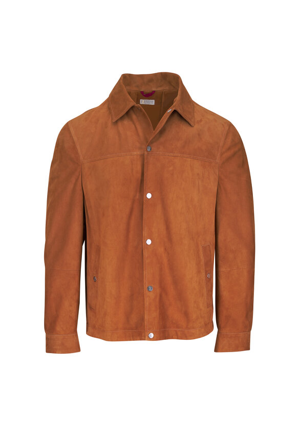 Brunello Cucinelli Brown Leather Jacket