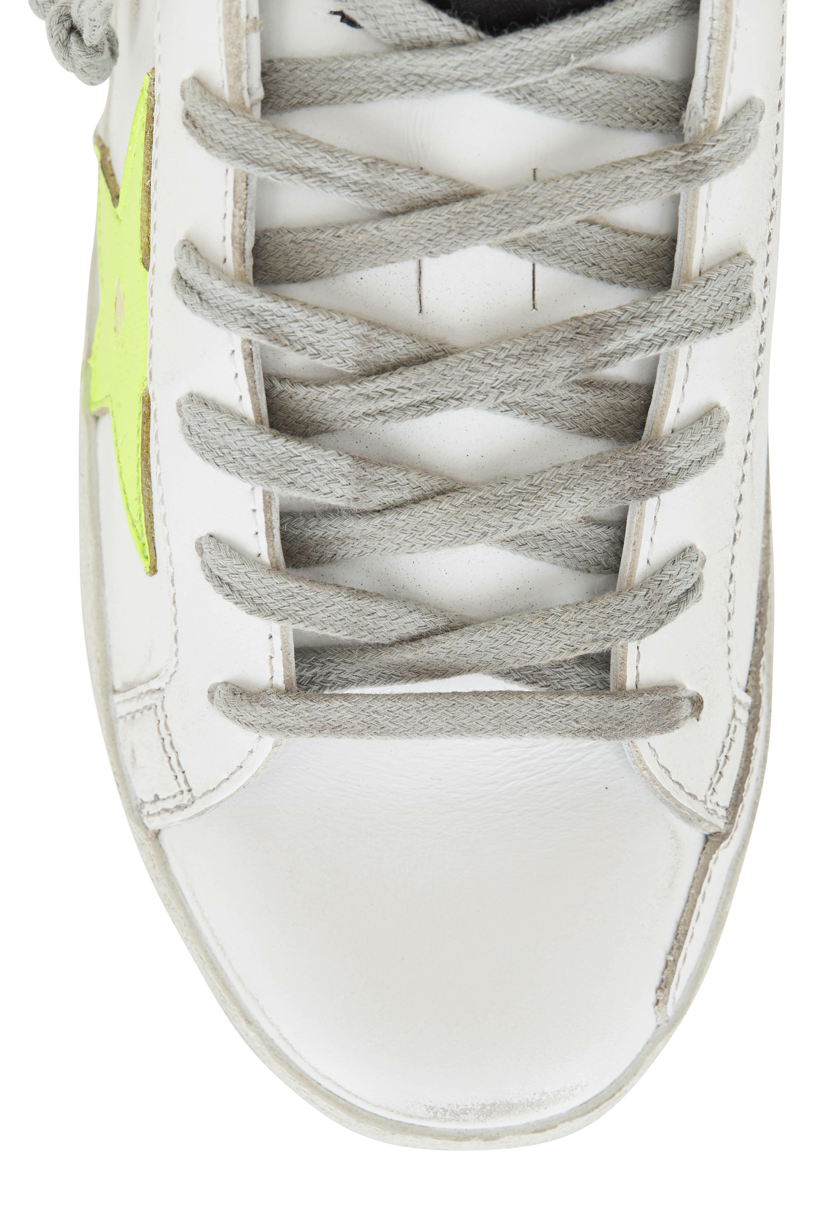 Golden Goose - White Leather & Yellow Star Low-Top Sneaker