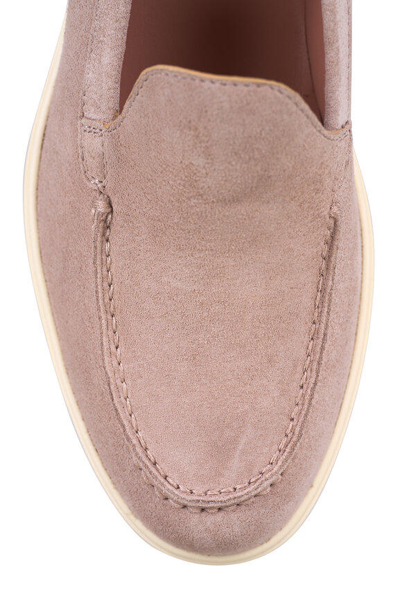 Santoni Yaltamoc Beige Suede Mocassin Loafer - view 4