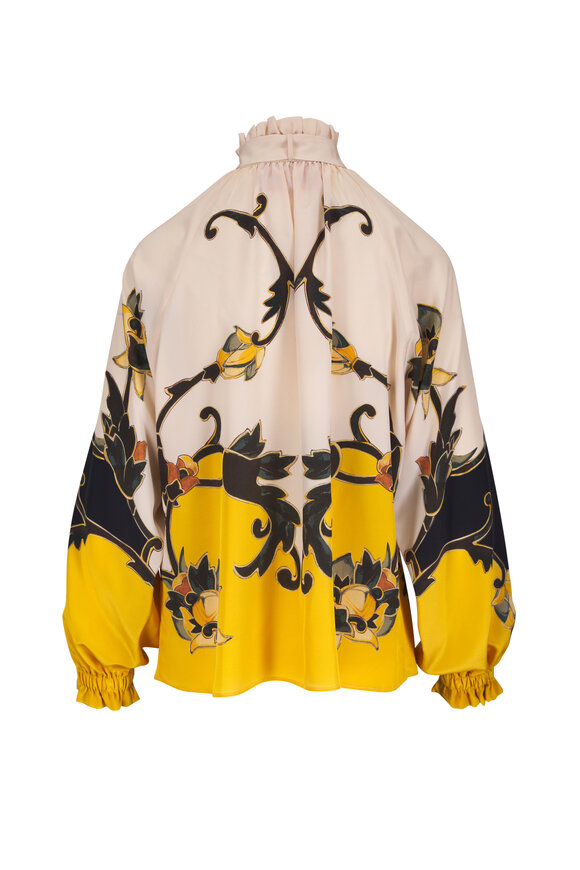 La DoubleJ Cerere Buttercup Placée Gold Silk Blouse - view 2