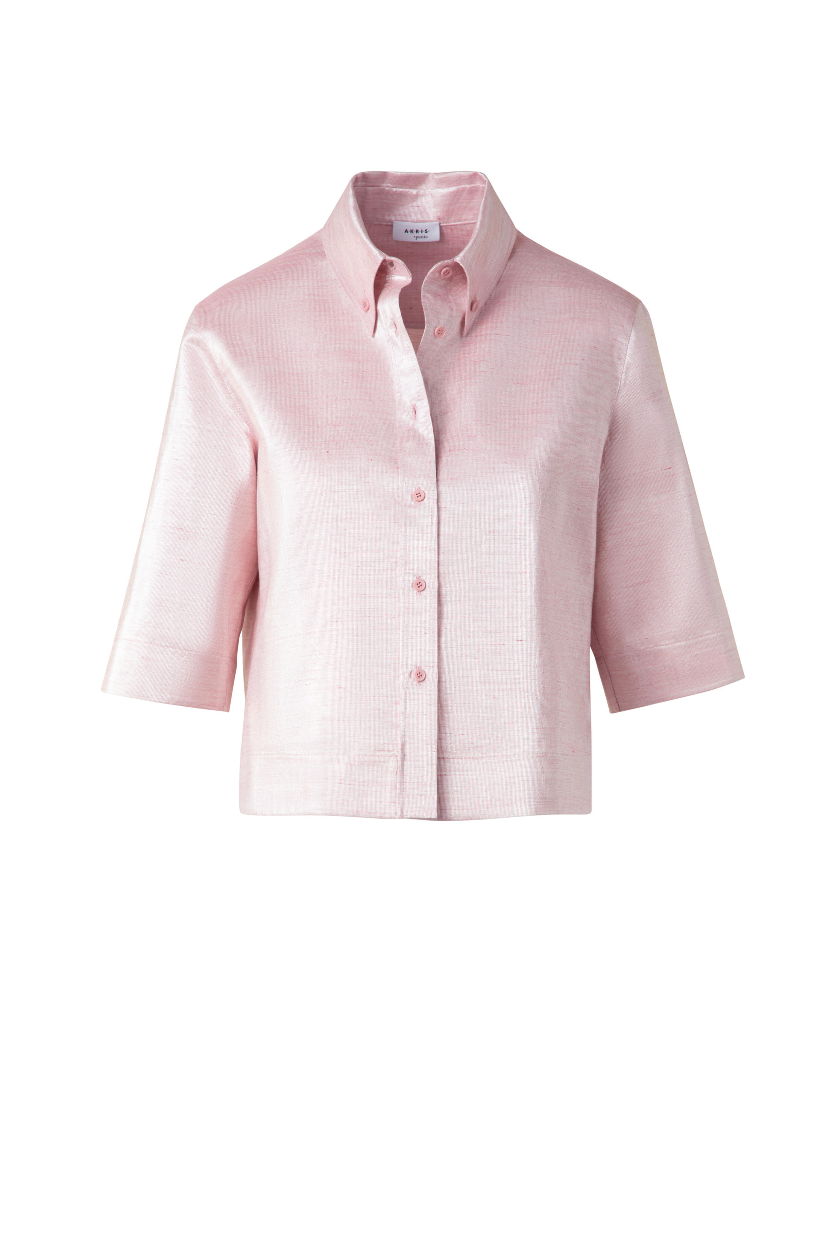 Akris Punto - Pale Pink Boxy Short Sleeve Button Down Shirt
