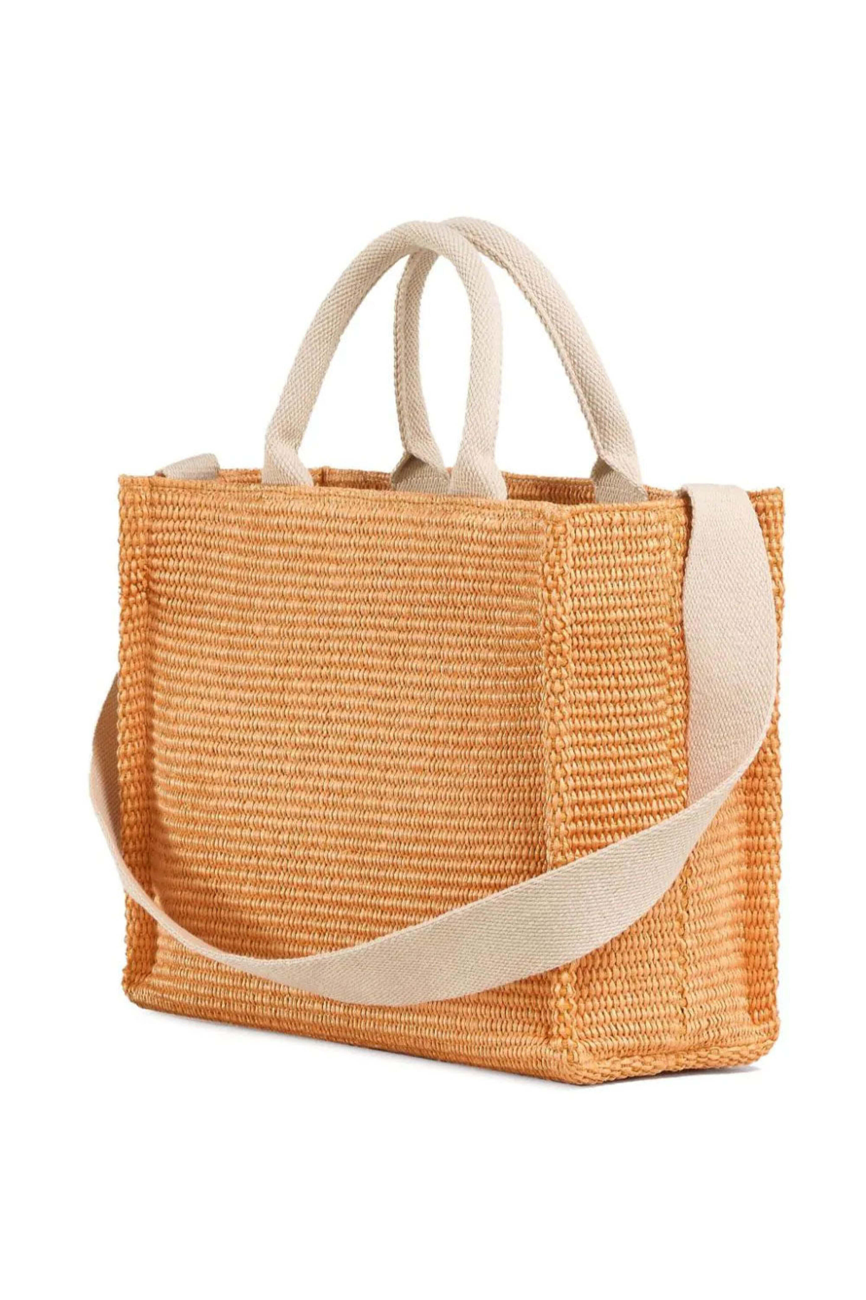 ☆MARNI☆SMALL RAFFIA East-West Tote 2wayバッグ CARROT♪ Marni - Small Raffia Tote Bag in Orange | Mitchell Stores