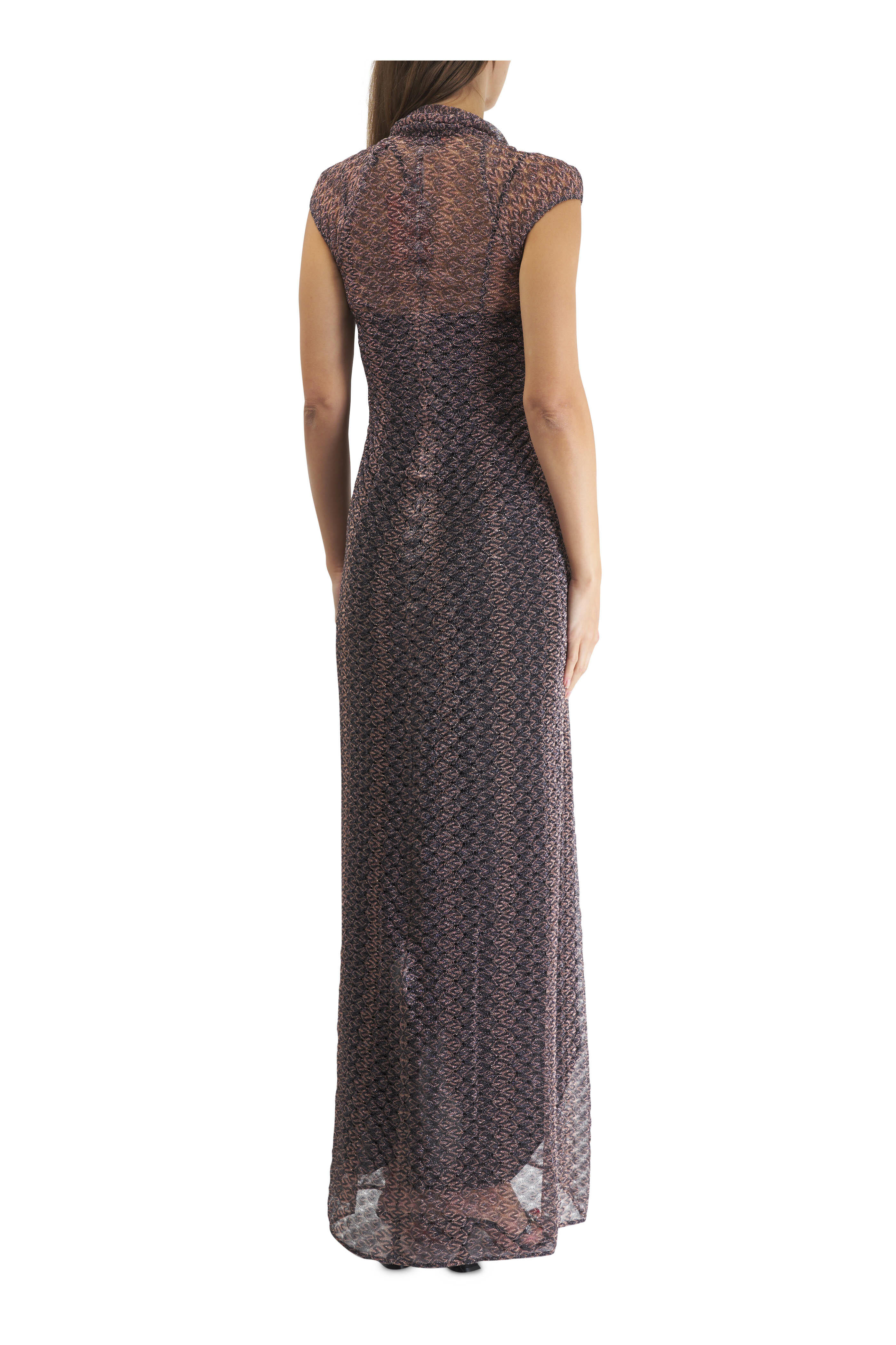 Missoni - Black & Bronze Lace Lamé Maxi Dress | Mitchell Stores