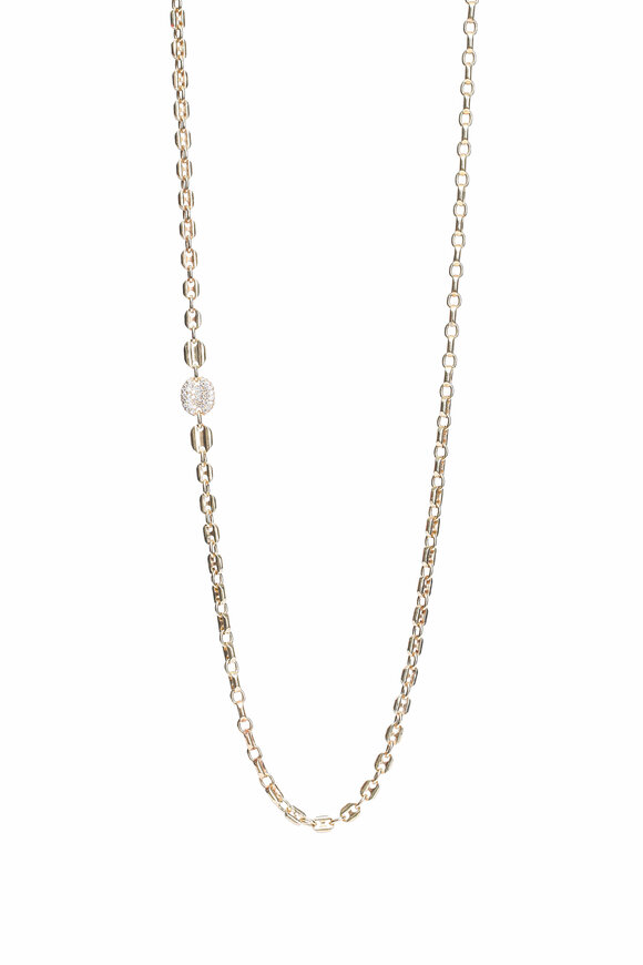 .925Suneera Gold & Diamond Chain Link Necklace