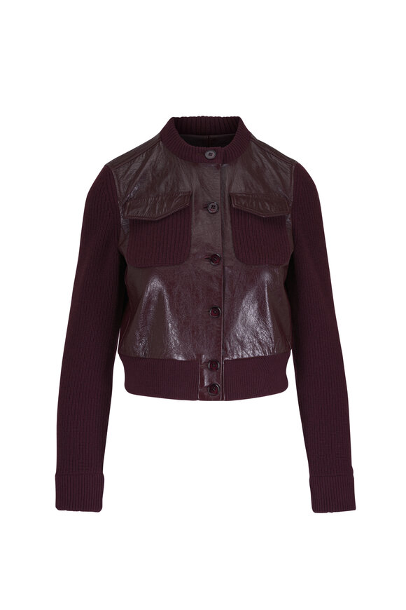 Dorothee Schumacher It's A Match Burgundy Mixed Media Jacket - view 1