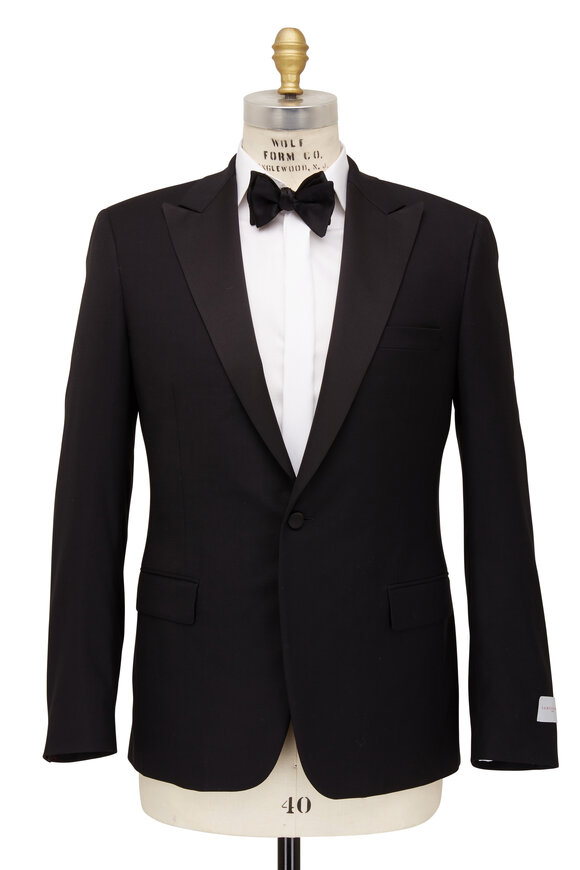 Samuelsohn - Bennet Black Ice Wool Peak Lapel Tuxedo