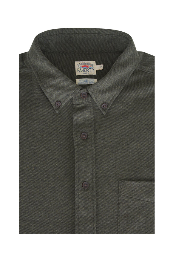Faherty Brand Coastline Forest Canyon Twill Knit Shirt - view 1
