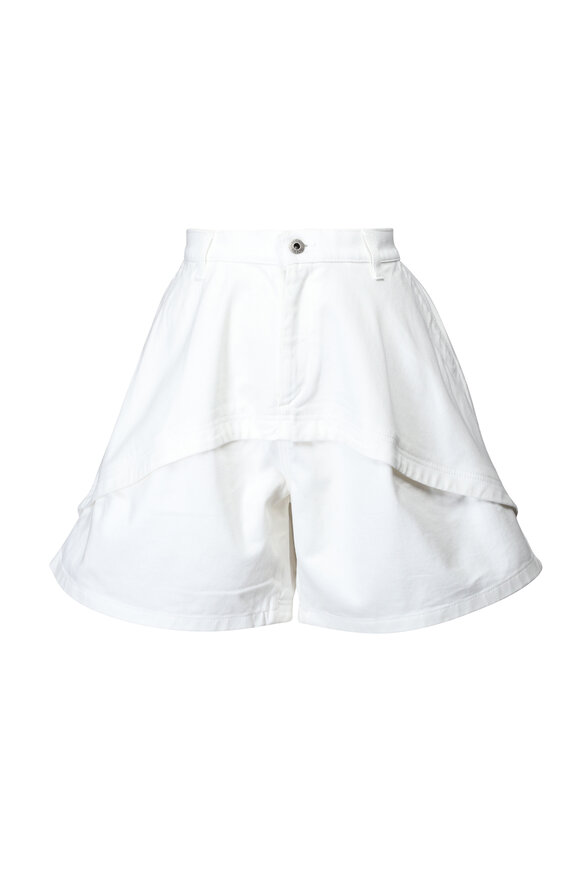 Loewe White Panelled Cotton Denim Shorts - view 1