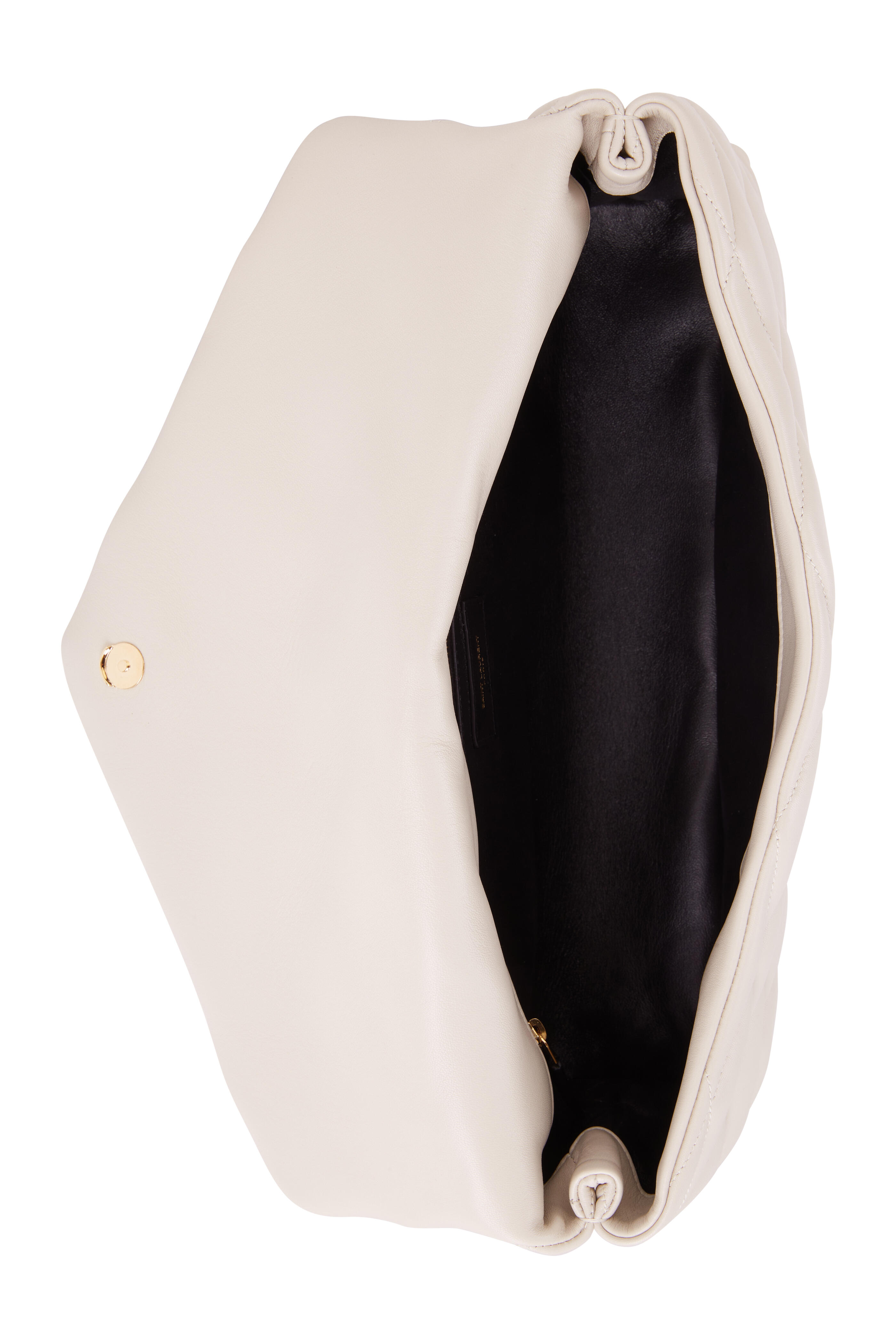 Saint Laurent - Sade Cream Leather Puffer Clutch