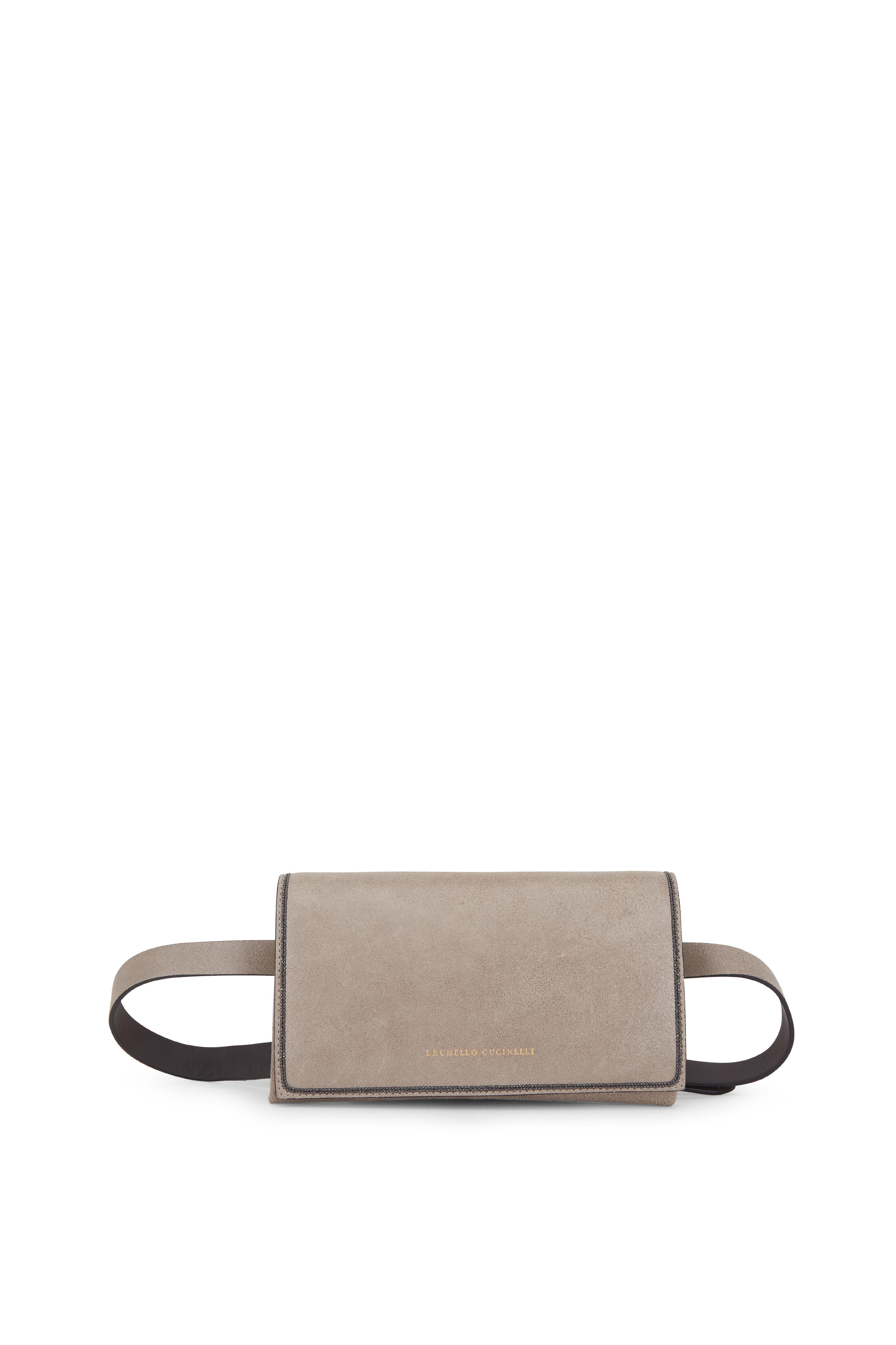 Brunello Cucinelli - Elephant Buff Leather Monili Trim Convertible Bag
