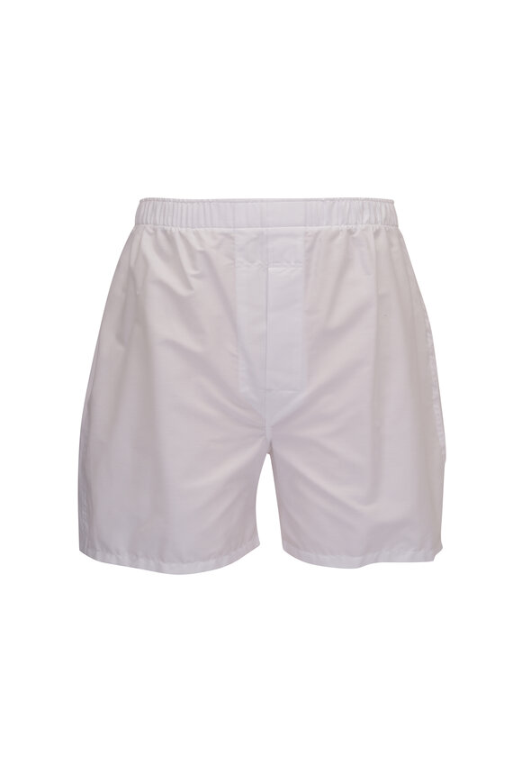 Tiger Mountain - White Cotton Boxer Shorts